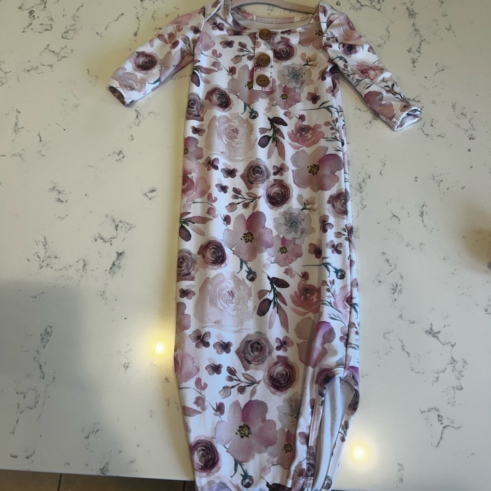 Caden Lane newborn floral sleeping gown